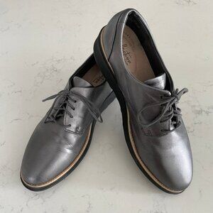 Clarks Collection Ultimate Comfort Lace Up Shoes Gun Metal Grey w Black Sz 10